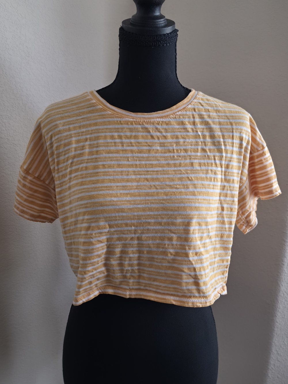 Striped Yellow Cropped Women’s Tee